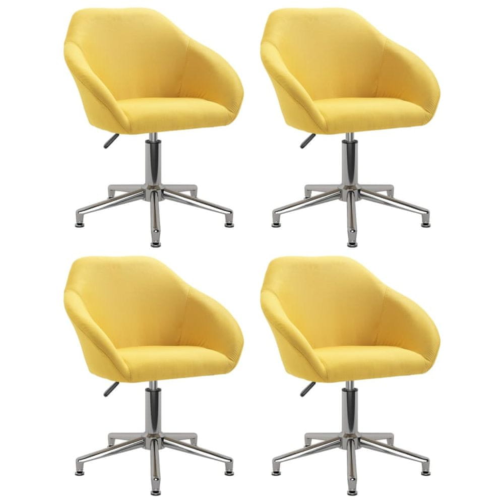 Petromila vidaXL Otočné jedálenské stoličky 4 ks žlté látkové